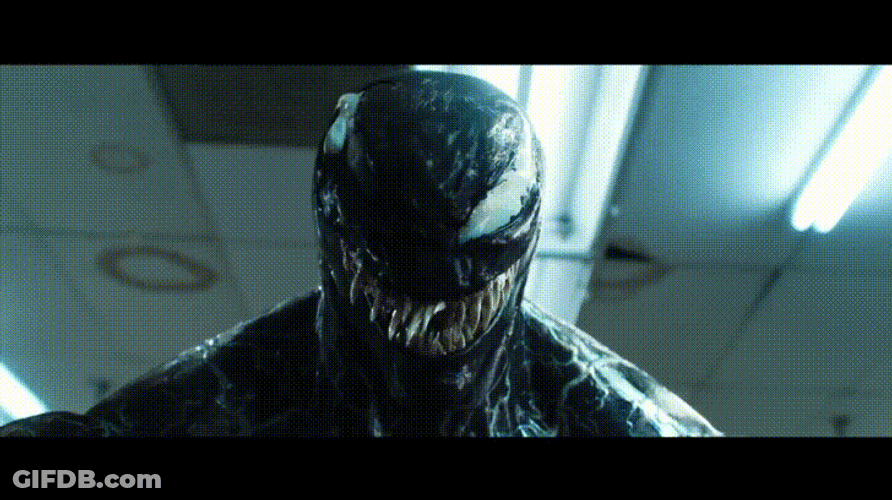 Eddie Brock Peeking On Venom's Face GIF