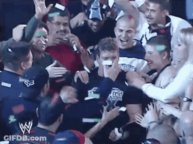 Eddie Guerrero Celebrating With Crowd GIF