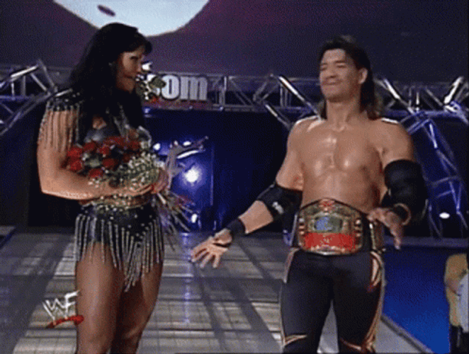 Eddie Guerrero Chyna Cheek Kiss GIF