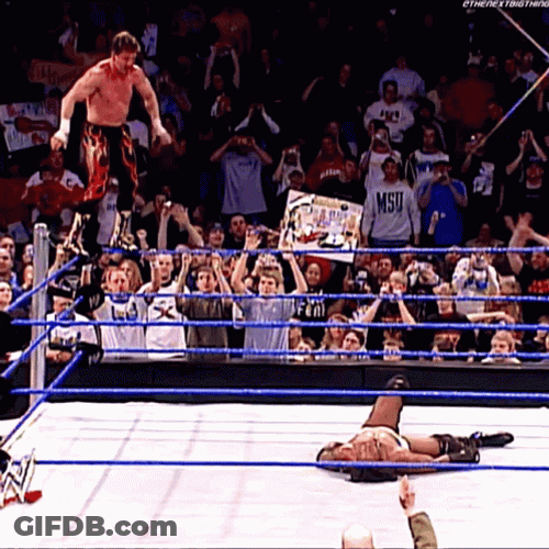 Eddie Guerrero Diving Splash Professional Wrestling GIF