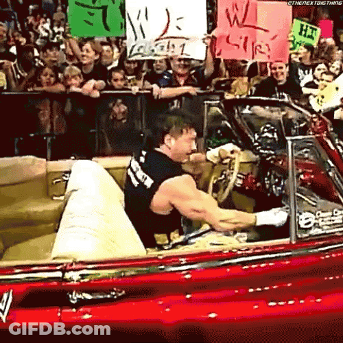 Eddie Guerrero Driving Red Cadillac GIF