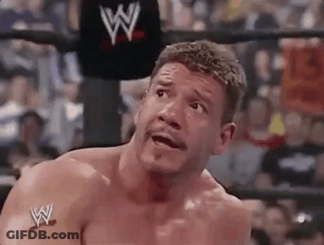 Eddie Guerrero Shocked Falls On Canvas GIF