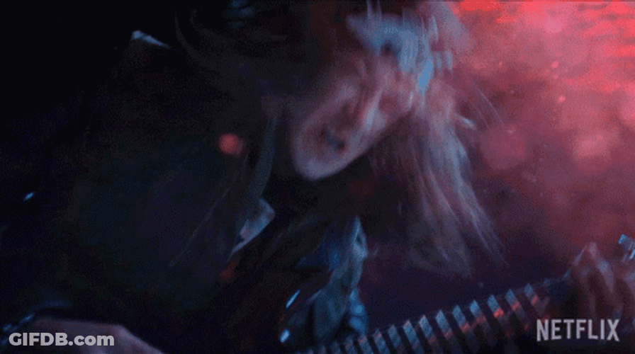 Eddie Munson Metal Rock Scene GIF