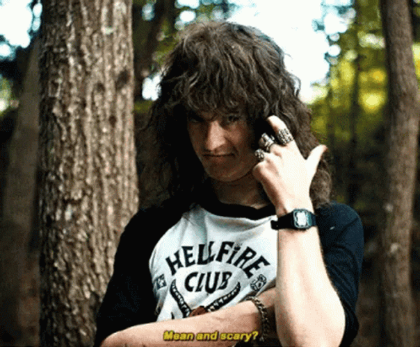 Eddie Munson Shy Hair Cover GIF