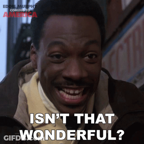 Eddie Murphy Coming To America Poster Smiling GIF