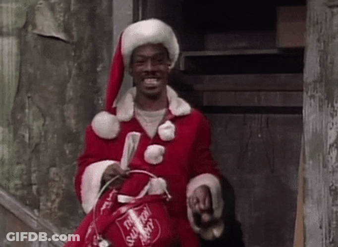 Eddie Murphy Santa Suit Ringing Bell GIF