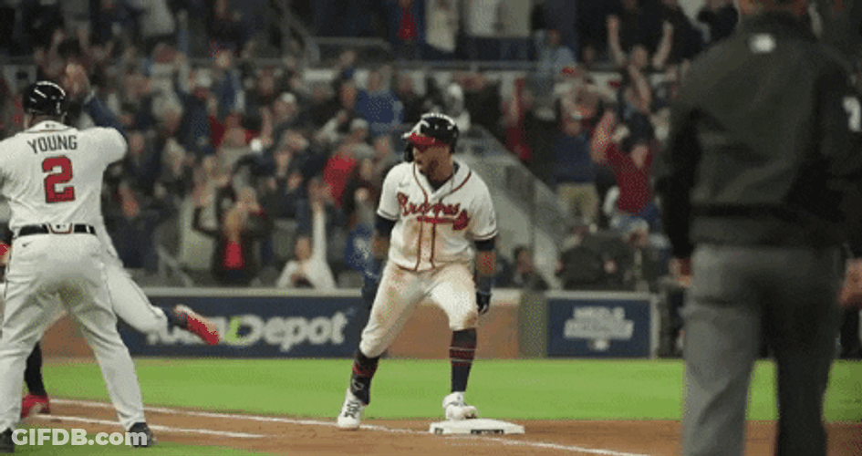 Eddie Rosario Atlanta Braves Celebrates GIF
