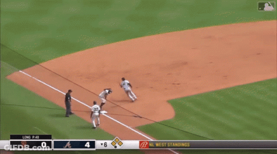 Eddie Rosario Braves Throw GIF