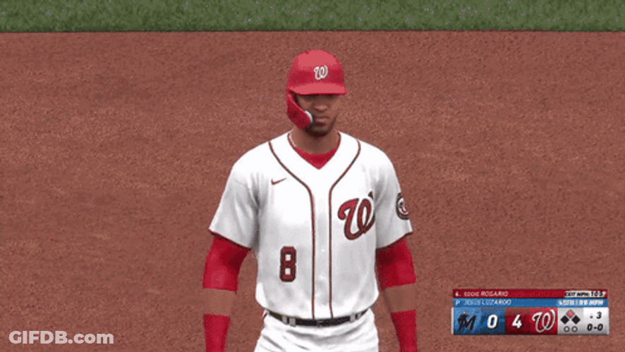 Eddie Rosario Chest Punching GIF