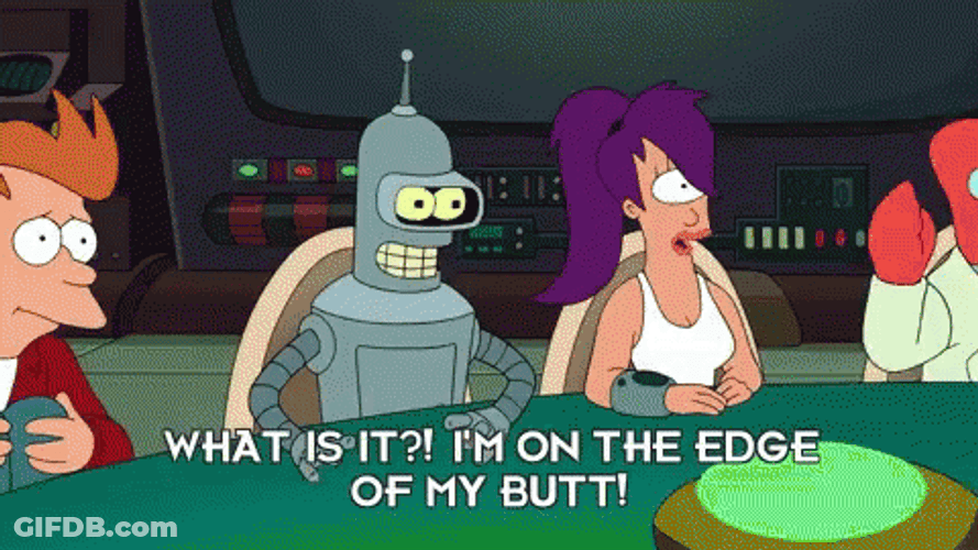 Edge Of My Seat Futurama GIF