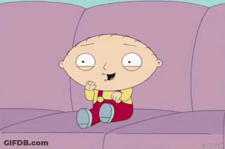 Edge Of My Seat Stewie Griffin GIF