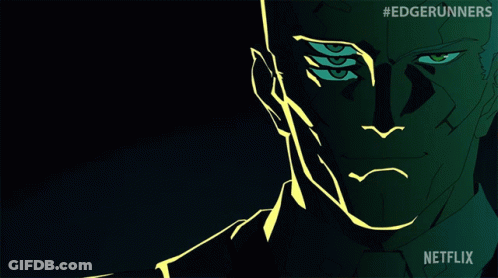 Edgerunners Poster Man With Multiple Eyes GIF