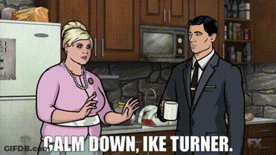 Edie's Wedding Animated Episode Calm Down Ike Turner GIF
