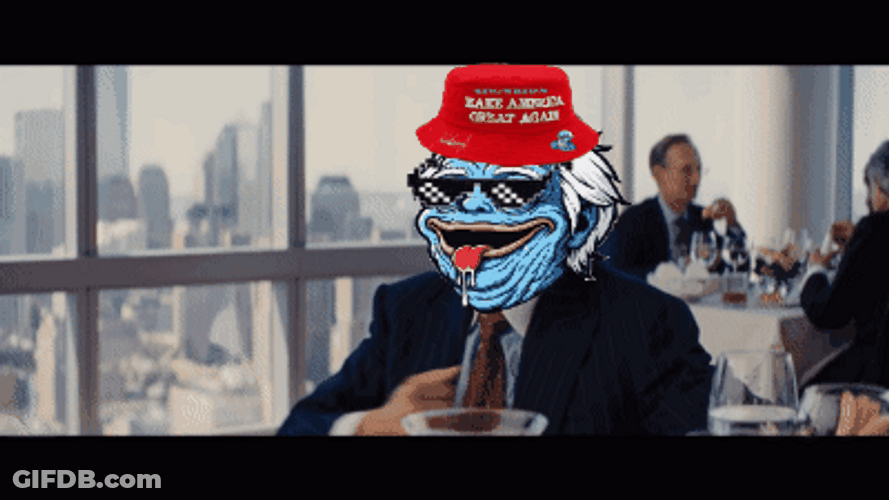 Edited Head Wears Maga Hat GIF