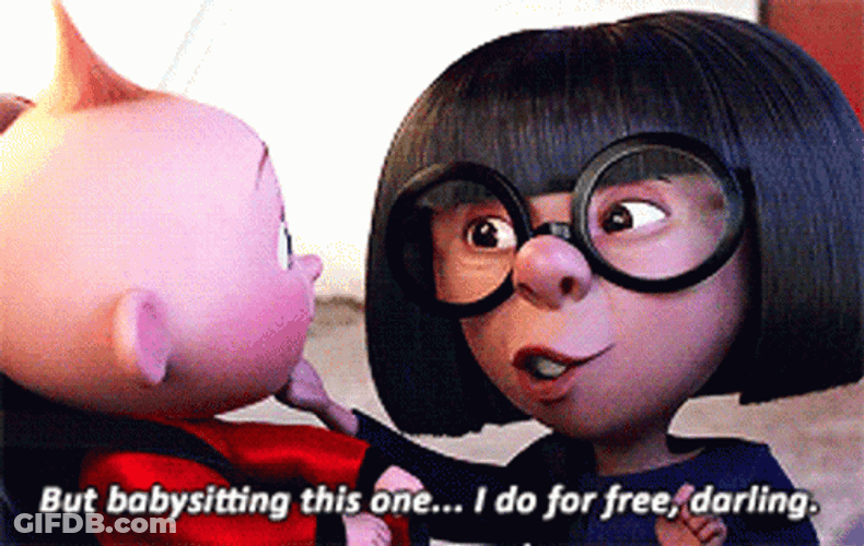 Edna Mode Babysitting Nephew Jack Jack Parr GIF