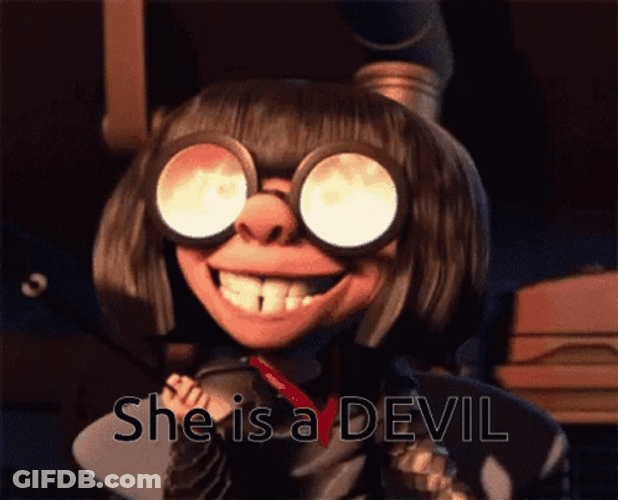 Edna Mode Evil Smile GIF