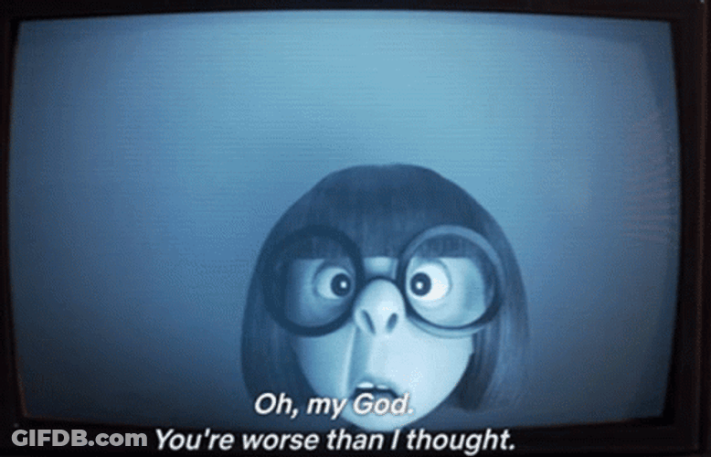 Edna Mode Face Close To Monitor GIF
