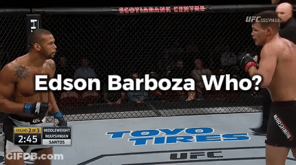 Edson Barboza In Cage With Fighter GIF