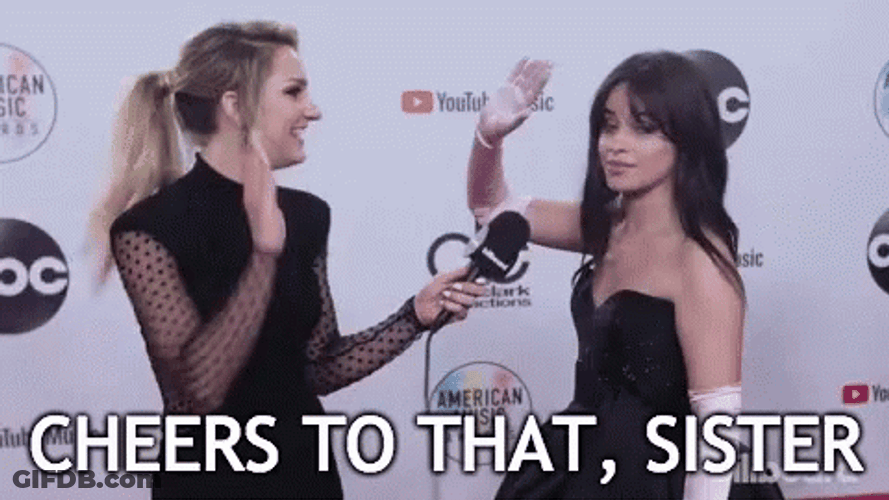 Edurne And Camila Cabello Cheers GIF