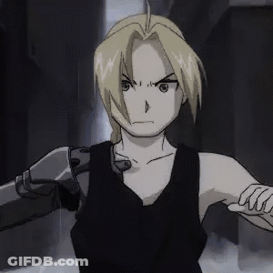 Edward Elric Full Metal Alchemist Black Tank Top Robotic Arm GIF