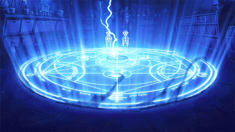 Edward Elric Fullmetal Circle Lightning GIF