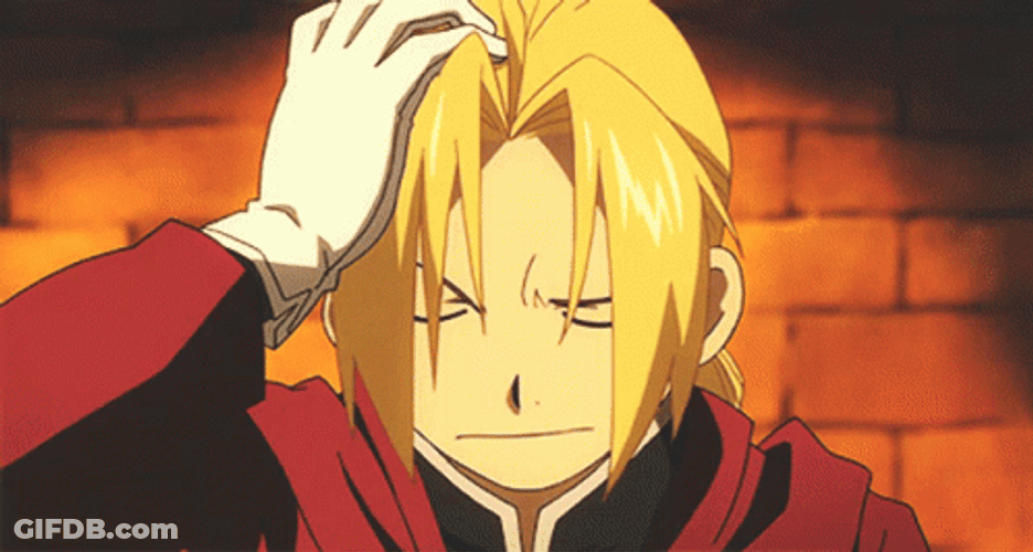 Edward Elric Fullmetal Head Scratch GIF