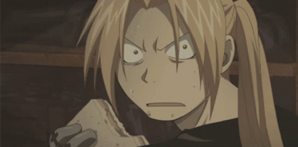 Edward Elric Fullmetal Nervous Sweating GIF