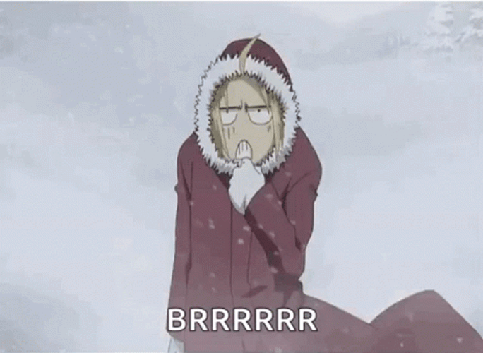 Edward Elric In Windy Snow GIF