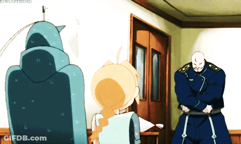 Edward Elric Shocked Alex Armstrong GIF