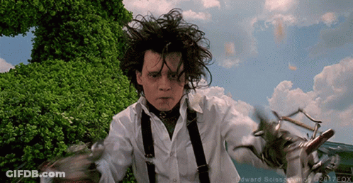 Edward Scissorhands Holding Scissors GIF