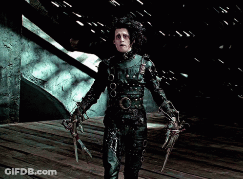 Edward Scissorhands Holding Scissors GIF