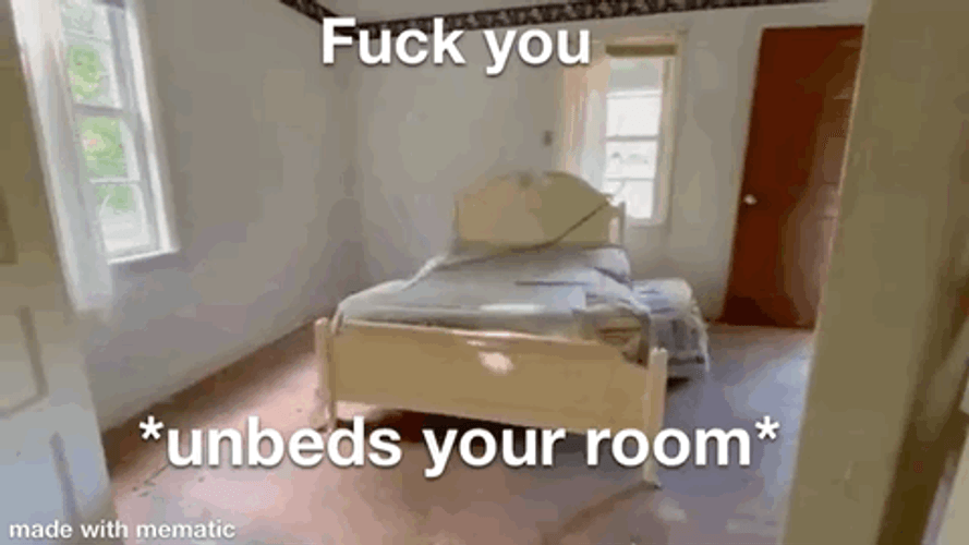 Eerie Ghost Bed Floating Around GIF