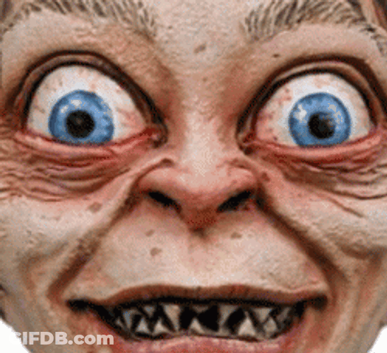 Eerie Smeagol Smiling GIF