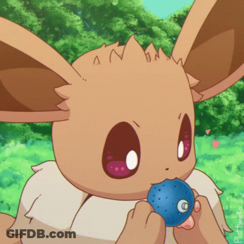 Eevee Eating Blue Ball Partymeiko GIF