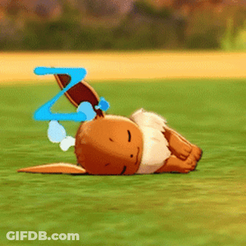 Eevee Pokemon Anime Video Game Sleeping GIF