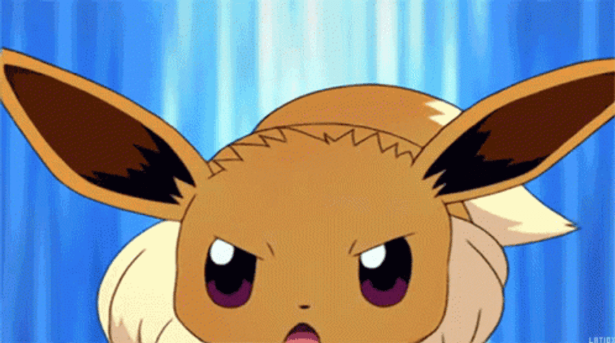 Eevee Pokemon Battle Shadow Ball Attack GIF