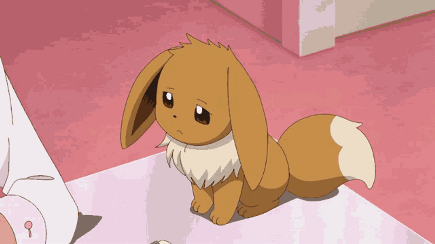Eevee Pokemon Center Dozing Off Tired Sleepy GIF