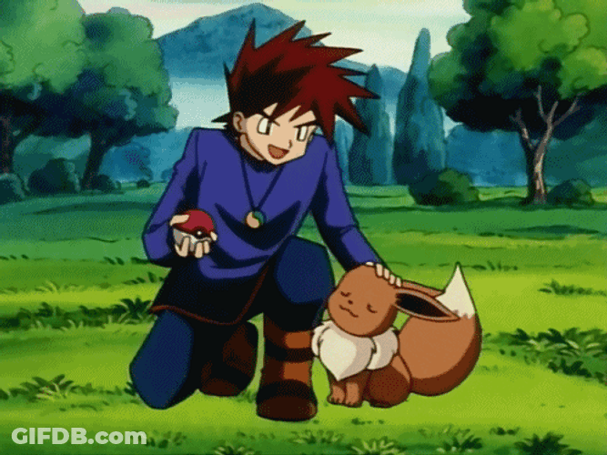 Eevee Pokemon Gary Oak Good Job Pat Head GIF