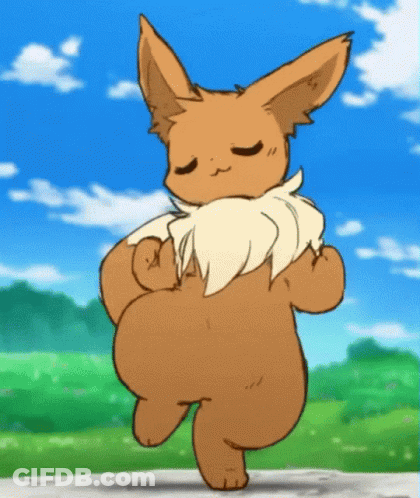 Eevee Walking On Sidewalk GIF