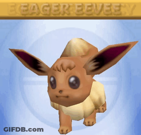 Eevee With Eeager Eeveey Sign GIF