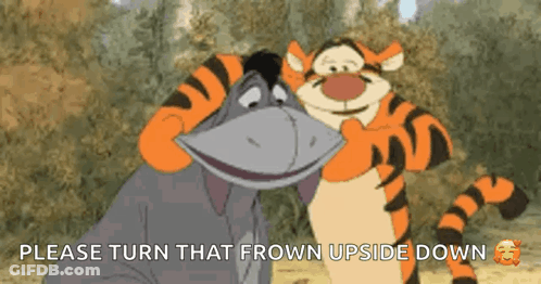 Eeyore And Tigger From Winnie The Pooh Are Standing Next To Each Other With A Caption That Says Please GIF