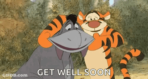 Eeyore And Tigger Hugging Get Well Soon GIF