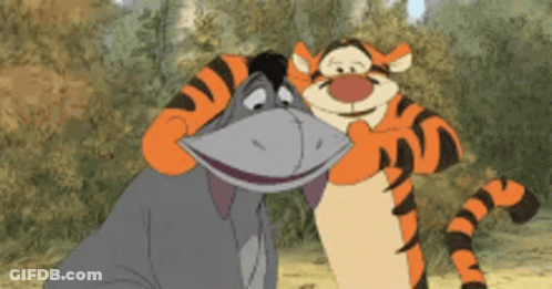 Eeyore And Tigger Standing Together GIF