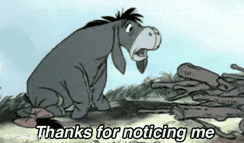 Eeyore Beside Logs Thanks For Noticing Me GIF