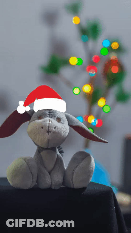 Eeyore Christmas Stuff Toy GIF