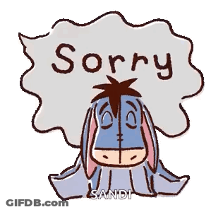 Eeyore Sitting With Sorry Speech Bubble GIF