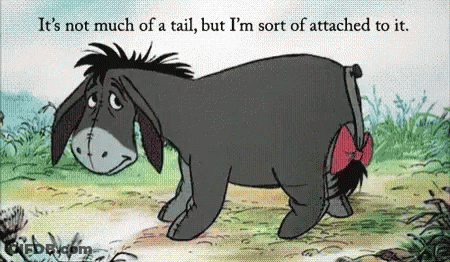 Eeyore From Winnie The Pooh With Red Bow On Tail GIF
