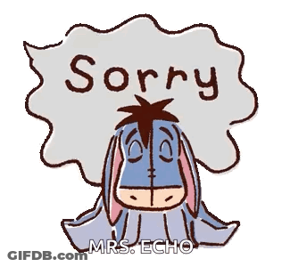 Eeyore Holding Speech Bubble Saying Sorry GIF