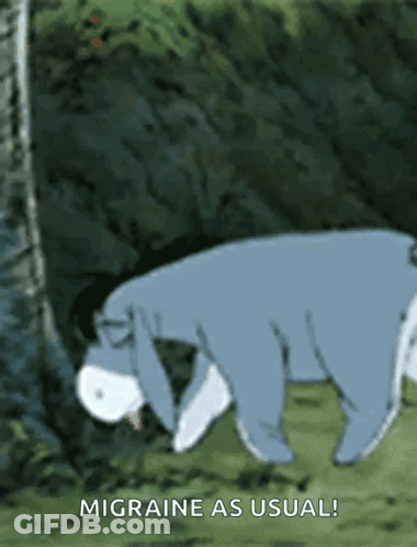Eeyore Lying Down Migraine As Usual GIF