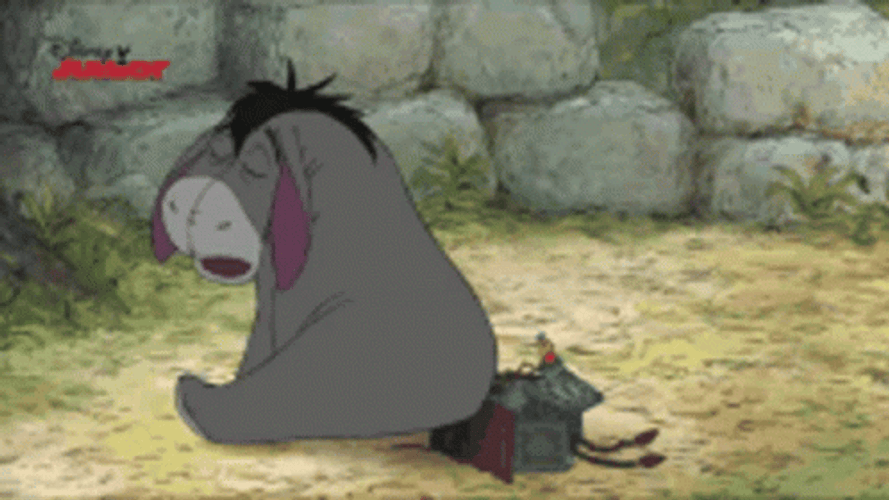 Eeyore Sitting On Cuckoo Clock GIF
